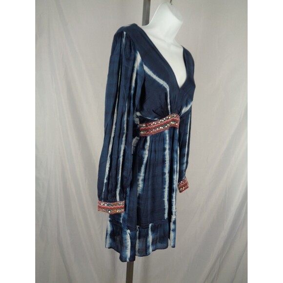 Verb by Pallavi Singhee Anthropologie Mini Dress Size XS Blue Tie Dye New - Picture 4 of 13